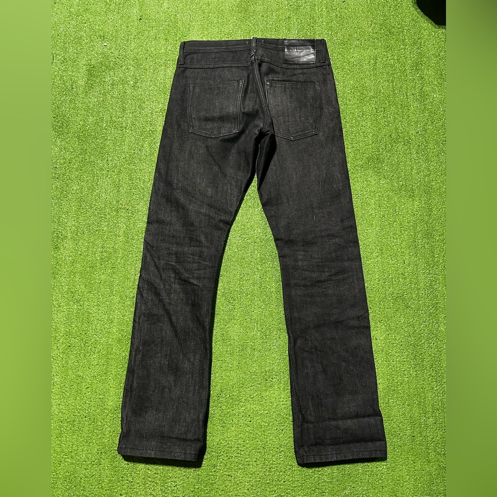 Unbranded Brand Jeans Mens 32 Black UB304 Straight Fit 14.5 oz Selvedge Raw - Picture 7 of 8